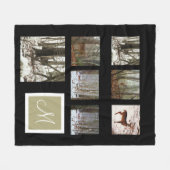 インストール写真カスタムコラージモノグラム フリースブランケット (正面(横))