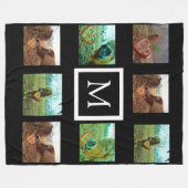 インストール写真カスタムコラージモノグラム フリースブランケット (正面(横))