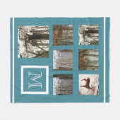 インストール写真カスタムコラージモノグラム フリースブランケット (正面(横))