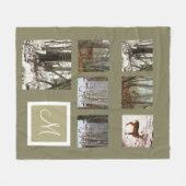 インストール写真カスタムコラージモノグラム フリースブランケット (正面(横))