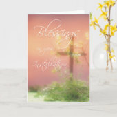 インストール恵み，おめでとう，バプテスト カード (黄色い花)