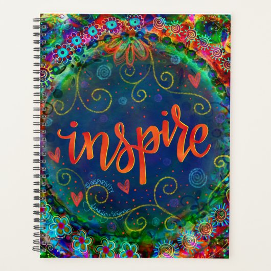 インスパイアお洒落カラフルフローラおもしろいトレンディー プランナー手帳 (正面)
