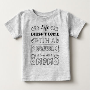 インスパイアと母の引用文 ボディースーツ ベビーTシャツ
