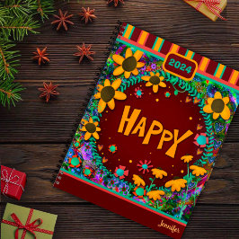 インスパイアのかわいらしフローラパーソナライズされたおもしろい プランナー手帳