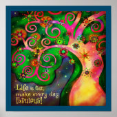 インスパイアのカラフルトレンディーメイクライフ素晴らしい引用文 ポスター (正面)