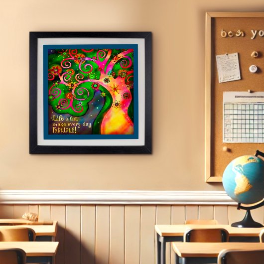 インスパイアのカラフルトレンディーメイクライフ素晴らしい引用文 ポスター