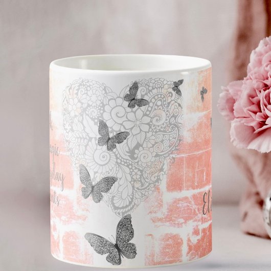 インスパイアのハートオン・ア・ピーチ素朴 コーヒーマグカップ