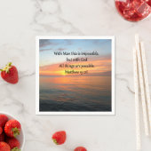 インスパイアのマタイ19:26日の出デザイン スタンダードカクテルナプキン (インサイチュ)