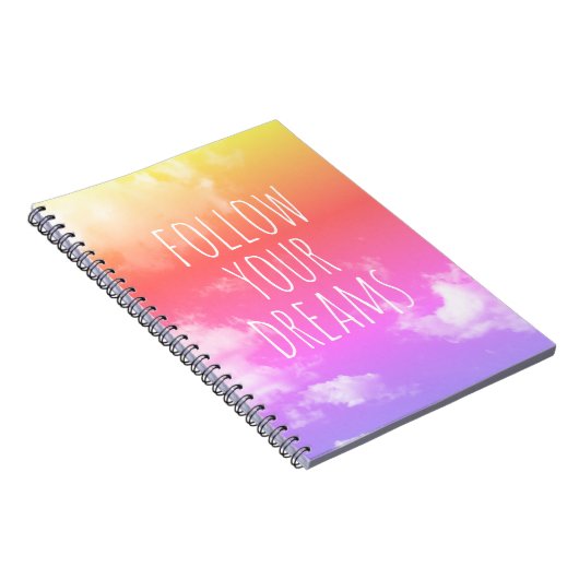 インスパイアの夢後を追のピンクの引用文ノート ノートブック (右側)