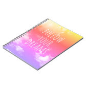 インスパイアの夢後を追のピンクの引用文ノート ノートブック (左側)