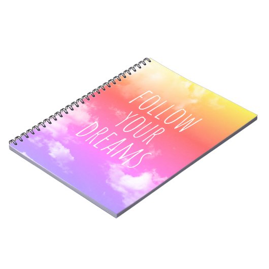 インスパイアの夢後を追のピンクの引用文ノート ノートブック (左側)