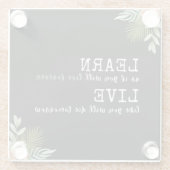 インスパイアの引用文学は「永遠に生きるように」 ガラスコースター (裏面)