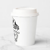 インスパイアの引用文lブユニークラック&ホワイト 紙コップ (左)