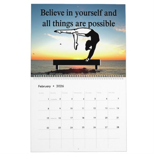 インスパイアの日の出体操引用文カレンダー カレンダー (2月 2026)