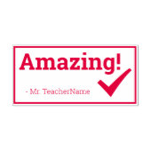 インスパイアの「素晴らしい!」 +先生名ラバースタンプ セルフインキングスタンプ (デザイン)