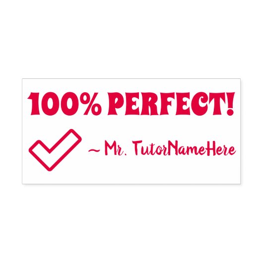 インスパイアの"100% PERFECT!" フィードバックのスタンプ セルフインキングスタンプ (デザイン)