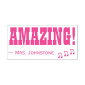 インスパイアの「AMAZING!」 +教育者の名前ラバースタンプ セルフインキングスタンプ (デザイン)