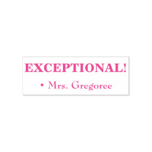 インスパイアの「EXCEPTIONAL!」 +先生カスタム名 セルフインキングスタンプ