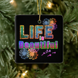 インスパイアやる気を起こさせるかわいらしLife Beautiful エレガント セラミックオーナメント