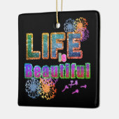 インスパイアやる気を起こさせるかわいらしLife Beautiful エレガント セラミックオーナメント (左)