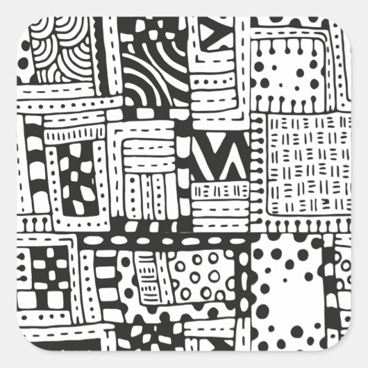 インスパイアインディアン抽象芸術姿 スクエアシール (正面)