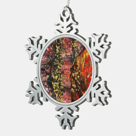 インスパイアカリフォルニアファイスオーナメント スノーフレークピューターオーナメント (右)