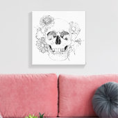 インスパイアスカルと花6 キャンバスプリント (インサイチュ (リビング))