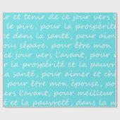 インスパイアフランスのな結婚式誓約の手書きTiffany ラッピングペーパー (フラット)