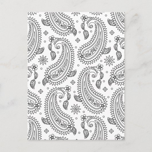 インスパイアペイズリーデザイン ポストカード (正面)