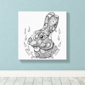 インスパイアリース6のうさぎの頭 キャンバスプリント (インサイチュ (ウッドフロア))