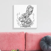 インスパイアリース6のうさぎの頭 キャンバスプリント (インサイチュ (リビング))