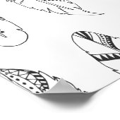 インスパイアレトロ羽毛パターン2 ポスター (角)