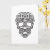 インスパイア人間スカル カード (黄色い花)