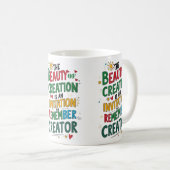 インスパイア創造 – 信仰に基づく引用文 コーヒーマグカップ (正面右)