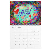 インスパイア引用文カラフルお洒落性 カレンダー (2月 2024)