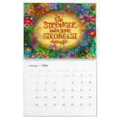 インスパイア引用文カラフルお洒落性 カレンダー (1月 2026)