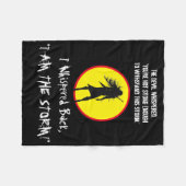 インスパイア引用文付き忠実な戦士の女性 フリースブランケット (正面(横))