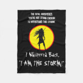 インスパイア引用文付き忠実な戦士の女性 フリースブランケット (正面)