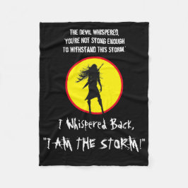 インスパイア引用文付き忠実な戦士の女性 フリースブランケット