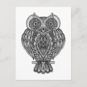 インスパイア手描き華美フクロウ ポストカード (正面)