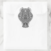 インスパイア手描き華美フクロウ ラウンドシール (バッグ)