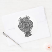 インスパイア手描き華美フクロウ ラウンドシール (封筒)