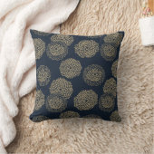 インスパイア日本の模様インディゴ&タンデザイン6 クッション (ブランケット)