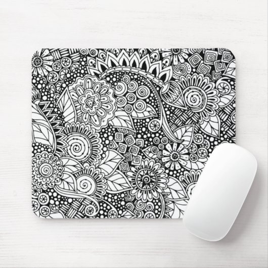 インスパイア民族の花柄 マウスパッド (マウス)