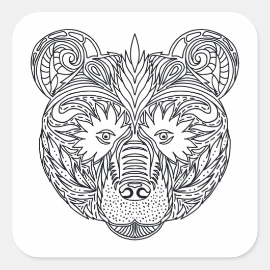 インスパイア熊 スクエアシール (正面)