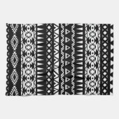 インスパイア白黒種族パターンアズテック人 キッチンタオル (横)