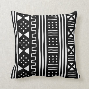 インスパイア白 の黒人のアフリカ人MudCloth クッション