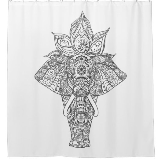 インスパイア象 シャワーカーテン (正面)