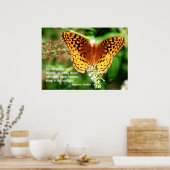 インスパイア陽光の保引用文オレンジバタフライ ポスター (キッチン)