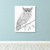 インスパイア魔法フクロウがブランチ6に座る キャンバスプリント (インサイチュ (ウッドフロア))